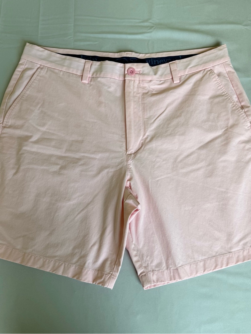 Vineyard Vines Pale Pink Flat Front Chino Performance Shorts